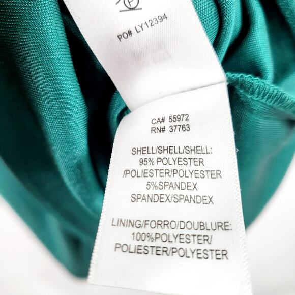 Vtg Laundry Shelli Segal Emerald Green Bodycon Sleeveless Twist Front Dress Sz 6 - Picture 11 of 11